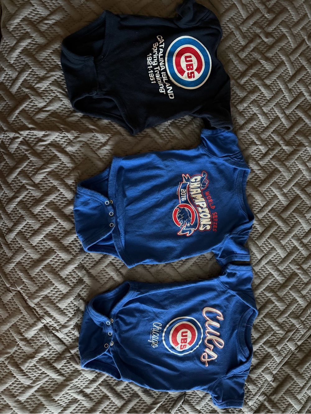 Rabbit Skins Cubs Blue Baby Bodysuit Trio